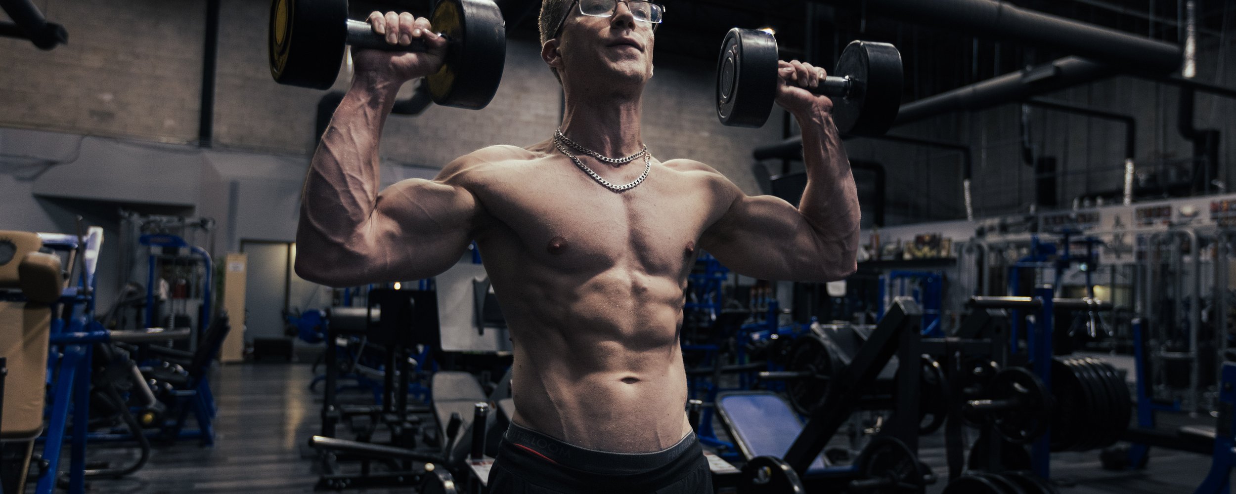 Matt Kennedy lifting
dumbbells at Fitness Element Markham